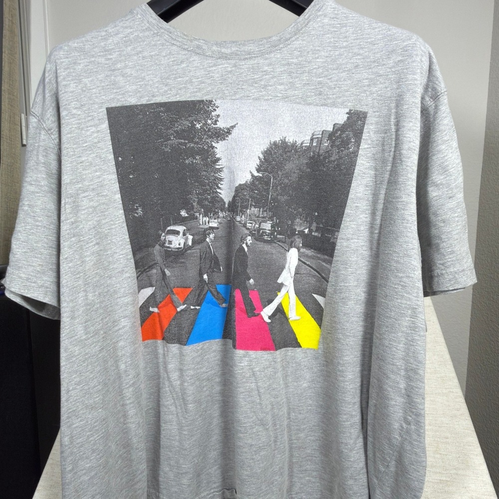 The Beatles Abbey Road T-Shirt Mens 3XL Graphic Heather Gray Print Regular 2017